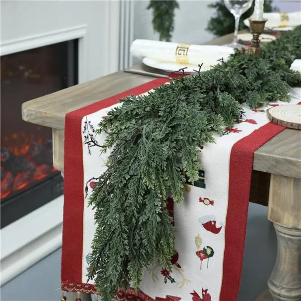 Realistic Christmas Garland for Mantle 6FT Real Touch Thick/Lush Artificial